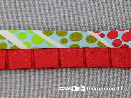 Retro plissé biasband 30mm multicolor - rood