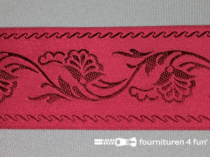 Floral lint 48mm bordeaux rood
