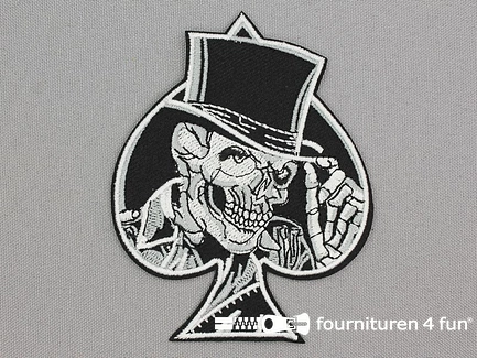 Applicatie 78x100mm ace of spades skull