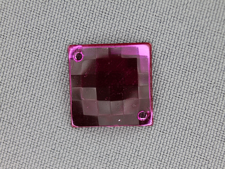 10 stuks Strass stenen vierkant 16mm fuchsia roze