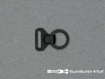 Vlinderdas / stropdas haakje - metalen haak sluiting - 9mm - zwart - per 3 stuks