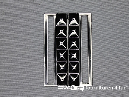 Inhaakgesp 60mm zwart zilver
