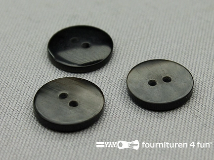 Kunststof design knoop - 16mm - gemêleerd bruin / zwart