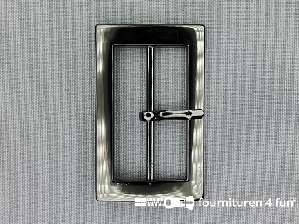 Metalen gesp 45mm glimmend zwart