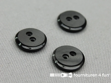 Kunststof design knoop - 15mm - antraciet zwart