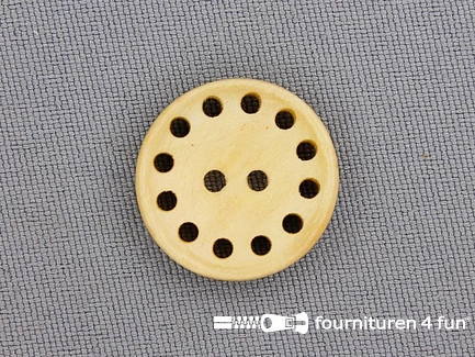 Houten knoop 20mm met gaatjes