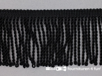 Viscose franje grof - 80mm - zwart