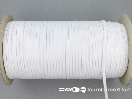 5 Meter elastiek plat 2,5mm wit
