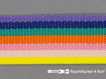 Gestreept tassenband 40mm multicolor