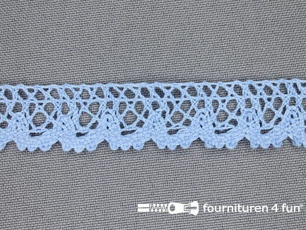COUPON 6 meter Ibiza broderie 16mm licht blauw