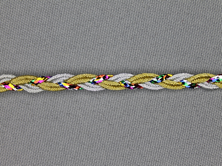 Goud-zilver-multicolor band 6mm