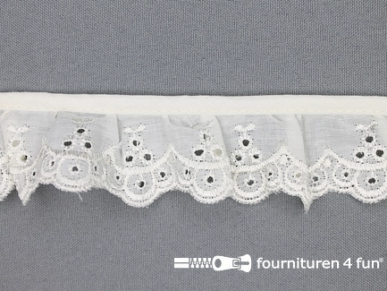 Broderie kant plissé 39mm ecru