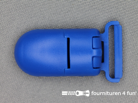 Kunststof bretelclips - speenclips - 18mm - kobalt blauw