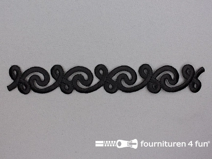 Barok applicatie 185x25mm zwart