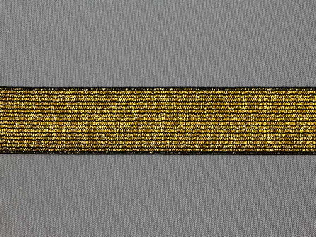 Gekleurd  elastiek 30mm zwart goud