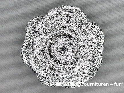 Bloemen knoop 45mm roos zilver