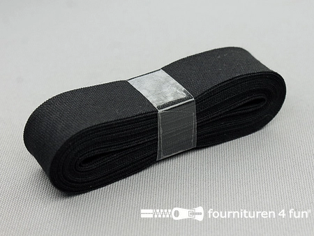 Bosje katoenen biasband - 3 meter - 20mm - zwart
