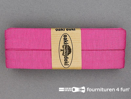 Oaki Doki Tricot biaisband - 20mm x 3 meter - barbie roze (017)
