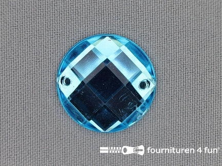 10 stuks Strass stenen rond 25mm aqua blauw