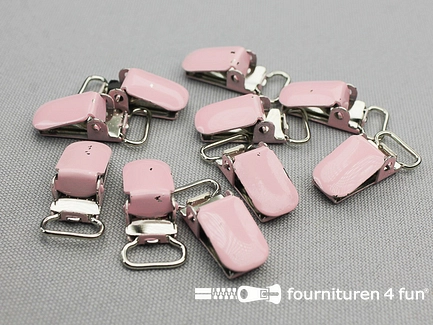 RESTANT 10 stuks Bretelclips - 10mm - baby roze - B-KEUZE