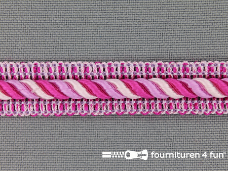 Meubel - paspelband multicolor 12mm fuchsia - roze