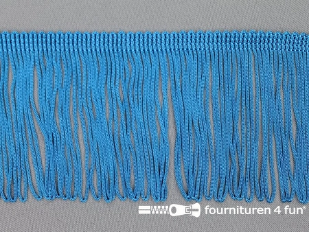 Kaart 20 meter charleston franje - 75mm - aqua blauw