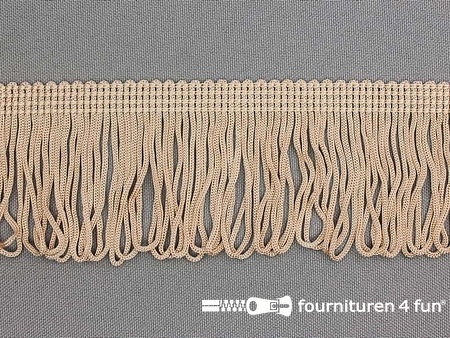 Kaart 20 meter charleston franje - 45mm - amandel beige