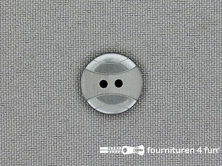 Kunststof design knoop - 15mm - grijs