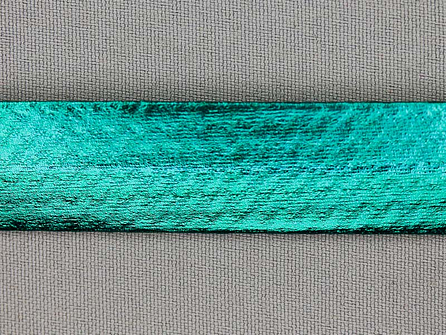Rol 20 meter metallic biasband 20mm turquoise groen