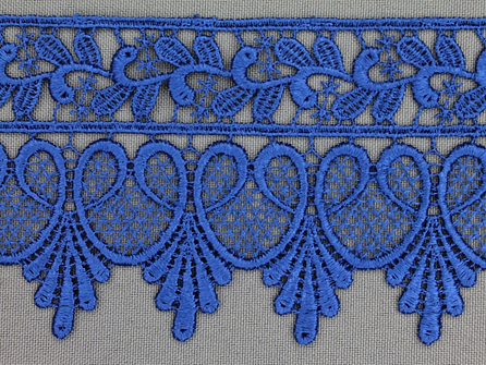 Nylon broderie 75mm kobalt blauw