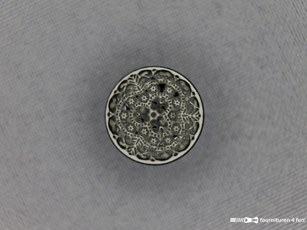 Antique zilveren knoop 15mm barok