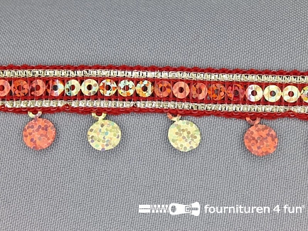 Kaart 20 meter party band 24mm rood