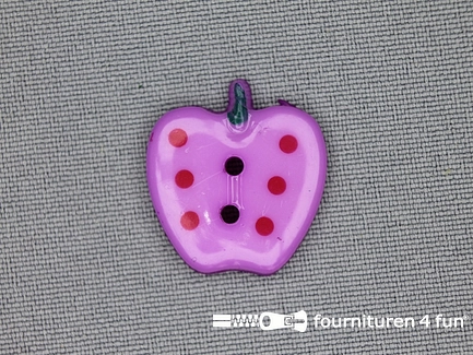 Kinder knoop 21x22mm appel - lila