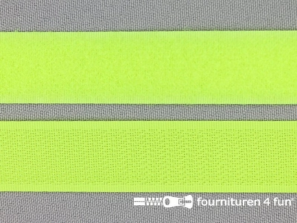 Rol 25 meter klittenband - 20mm - neon geel