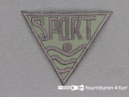 Applicatie 56x48mm 'Sport' grijs - olijf groen