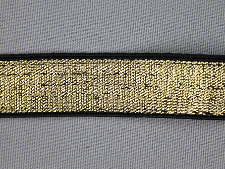 Gekleurd elastiek 20mm goud - zwarte rand