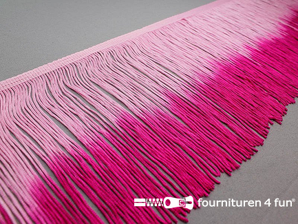 COUPON 1,6 meter Two tone color charleston franje 150mm fuchsia - roze