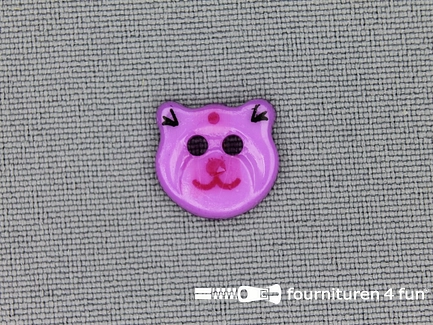 Kinder knoop 13mm beertje lila