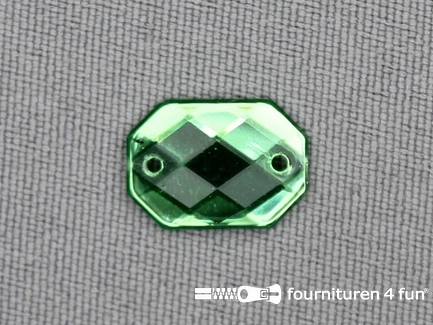 10 stuks Strass stenen rechthoek 14x10mm groen