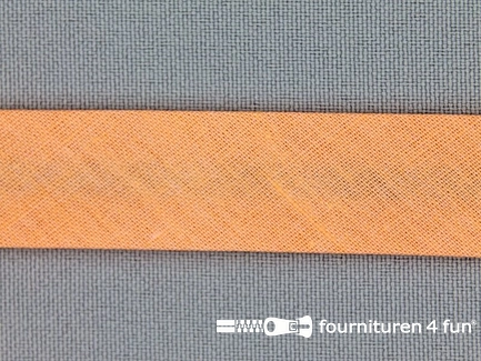 Rol 25 meter katoenen biasband - 18mm - zalm