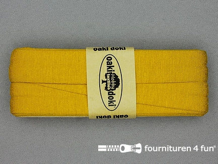Oaki Doki Tricot biaisband - 20mm x 3 meter - mosterd geel (950)