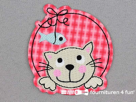 Applicatie 55x60mm poes met vis