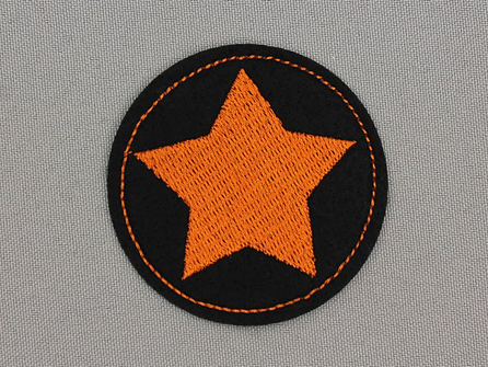 Applicatie Ø 60mm ster zwart - oranje