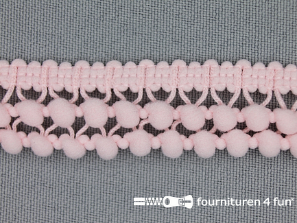 COUPON 11,6 meter Mini bolletjesband 19mm heel licht zalm roze