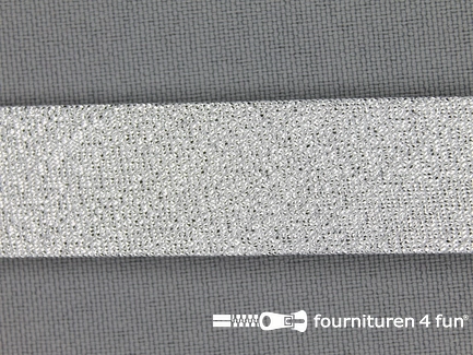 Lurex biasband 18mm zilver
