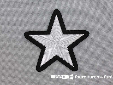 Ster applicatie 70x70mm zilver metallic