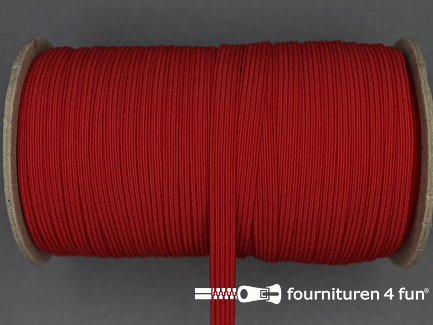 Rol 50 meter gekleurd elastiek - 6mm - donker rood