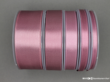 Rol 25 meter luxe satijn lint - dubbelzijdige kwaliteit - 38mm - antique roze
