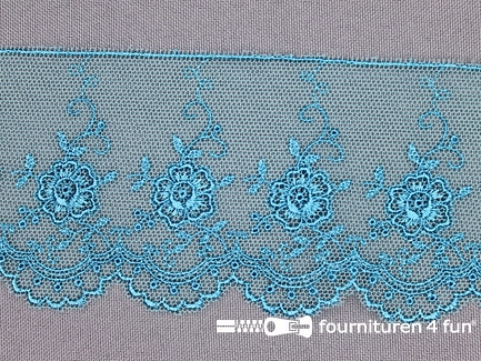Valenciennes kant 60mm aqua blauw