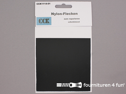 Zelfklevend nylon reparatiedoek 10x20cm zwart